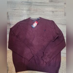 New Nwt Mens Wine Color Chaps Crewneck Sweater Xxl